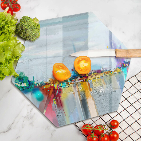 Skleněná krájecí deska Malovaná abstrakce