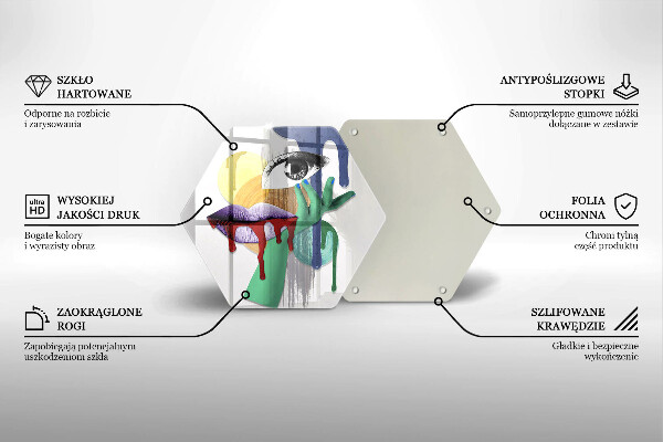 Skleněná krájecí deska Umění abstraktní koláž