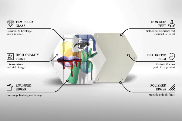 Skleněná krájecí deska Umění abstraktní koláž