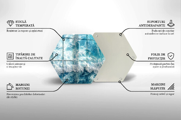 Skleněná krájecí deska Vlny mořské vody