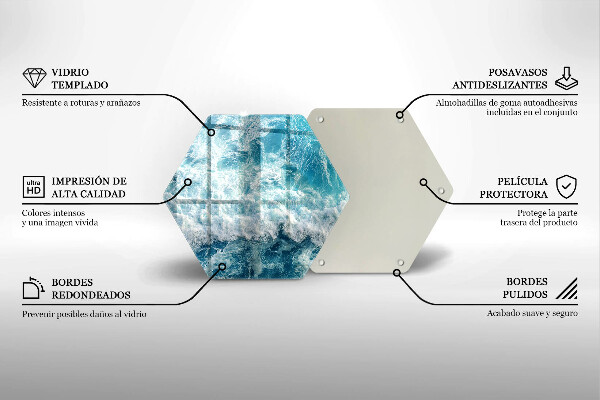 Skleněná krájecí deska Vlny mořské vody