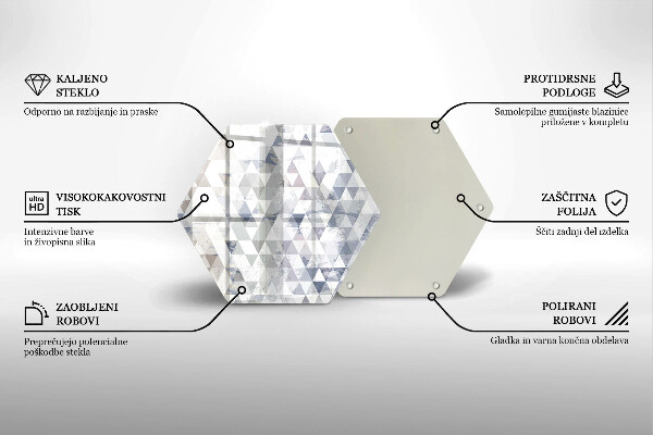 Skleněná krájecí deska Vzor trojúhelníků