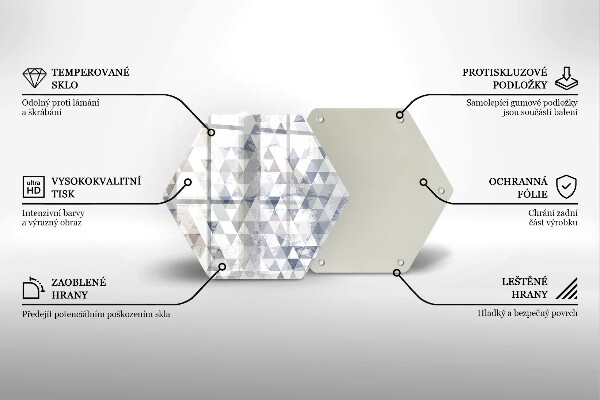 Skleněná krájecí deska Vzor trojúhelníků