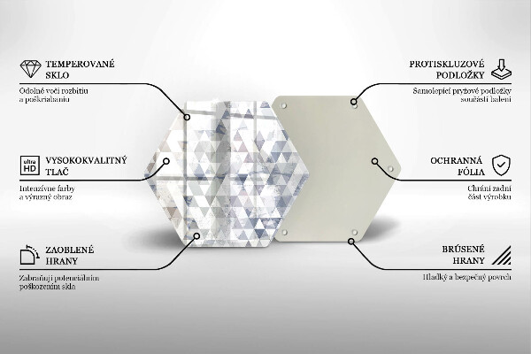 Skleněná krájecí deska Vzor trojúhelníků