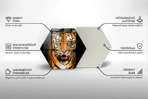 Skleněná krájecí deska Divoké zvíře tygr