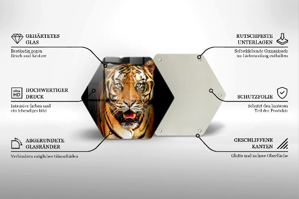 Skleněná krájecí deska Divoké zvíře tygr
