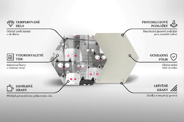 Skleněná krájecí deska Ilustrace kočky