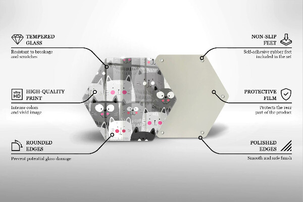 Skleněná krájecí deska Ilustrace kočky