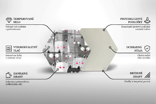 Skleněná krájecí deska Ilustrace kočky