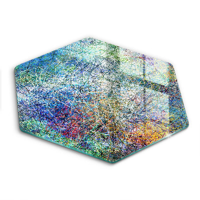 Skleněná deska do kuchyně Barevné linie abstrakce