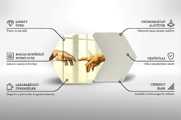 Skleněná deska do kuchyně Stvoření adamových rukou