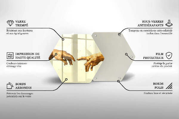 Skleněná deska do kuchyně Stvoření adamových rukou