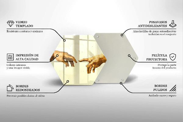 Skleněná deska do kuchyně Stvoření adamových rukou