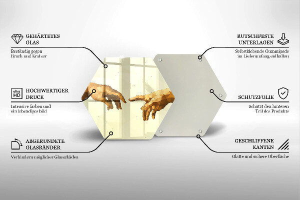 Skleněná deska do kuchyně Stvoření adamových rukou