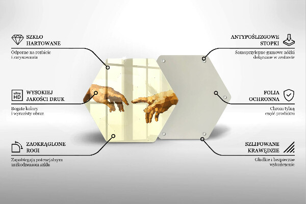 Skleněná deska do kuchyně Stvoření adamových rukou