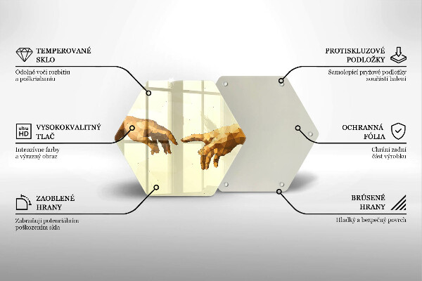 Skleněná deska do kuchyně Stvoření adamových rukou