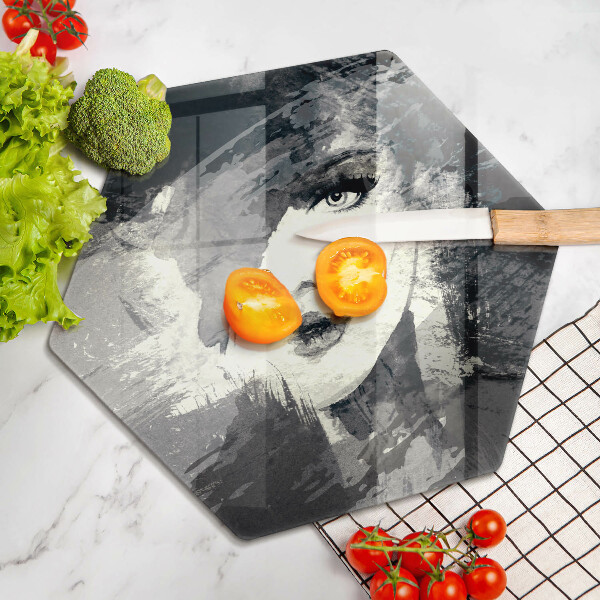 Skleněná deska do kuchyně Obraz ženy