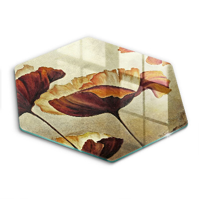 Skleněná deska do kuchyně Malované boho květiny