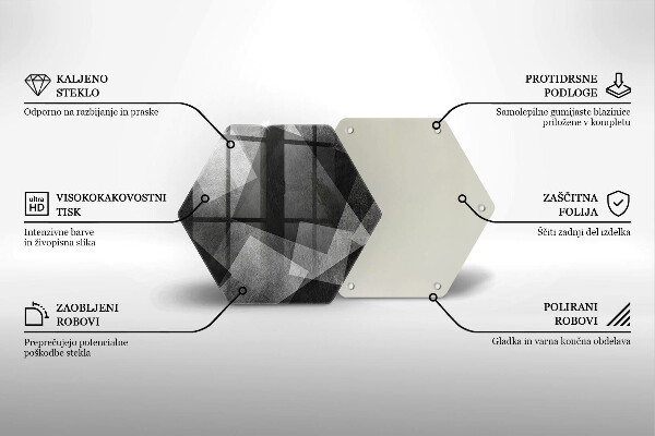 Skleněné krájecí prkénko Geometrické abstrakce