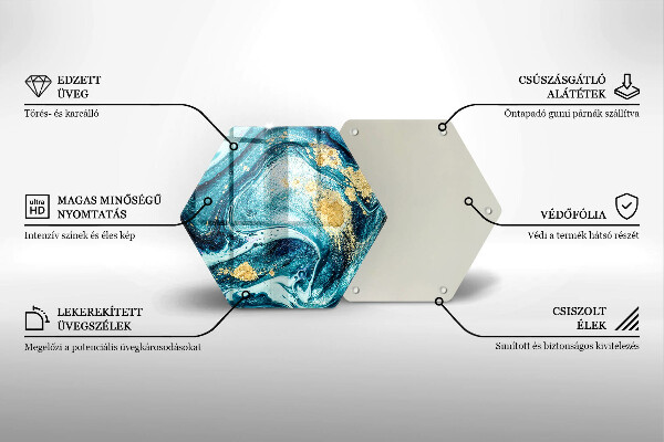 Skleněné krájecí prkénko Modré zlato abstrakce