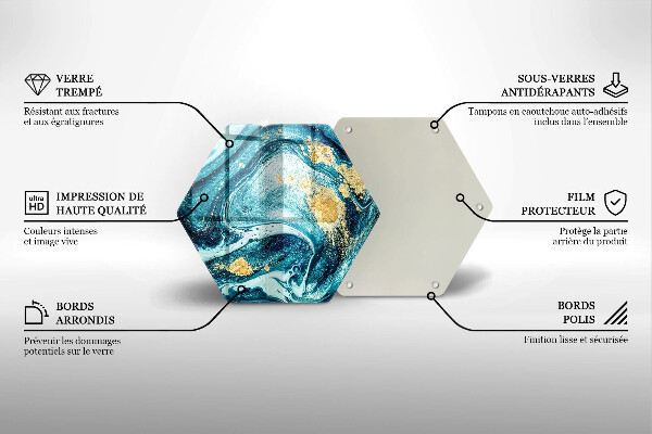 Skleněné krájecí prkénko Modré zlato abstrakce