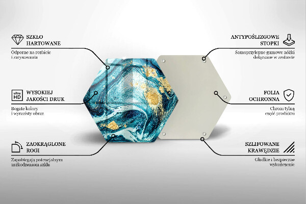 Skleněné krájecí prkénko Modré zlato abstrakce