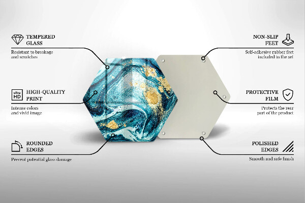 Skleněné krájecí prkénko Modré zlato abstrakce