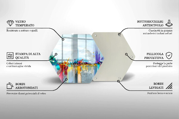 Skleněné krájecí prkénko Malovaná abstrakce