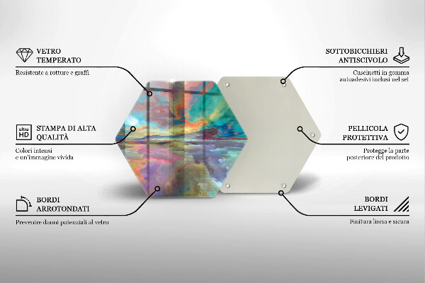 Skleněné krájecí prkénko Barevné nebe