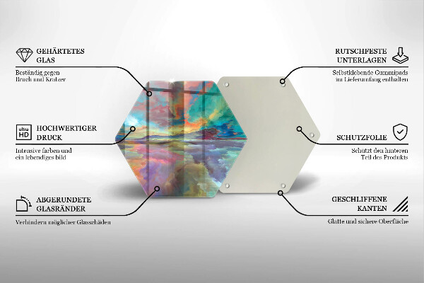 Skleněné krájecí prkénko Barevné nebe