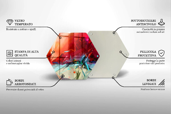 Skleněné krájecí prkénko Malovaná abstrakce