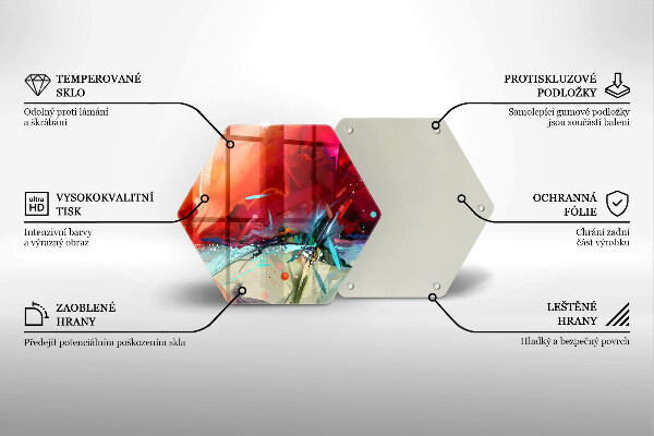 Skleněné krájecí prkénko Malovaná abstrakce