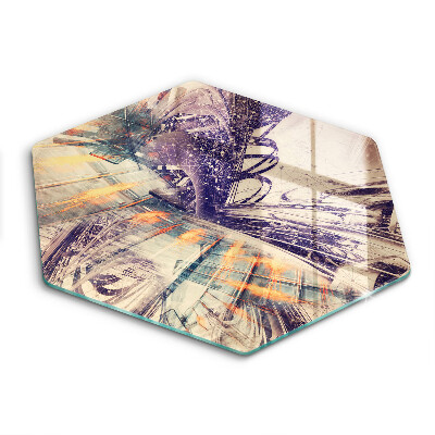 Skleněné krájecí prkénko Moderní kompozice