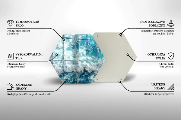 Skleněné krájecí prkénko Vlny mořské vody