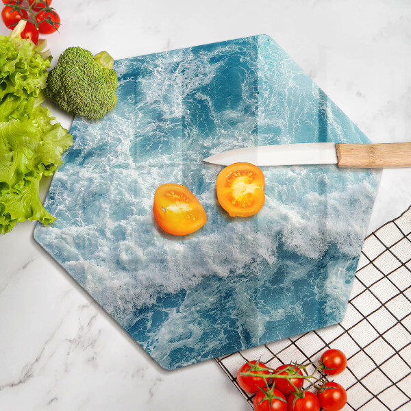 Skleněné krájecí prkénko Vlny mořské vody