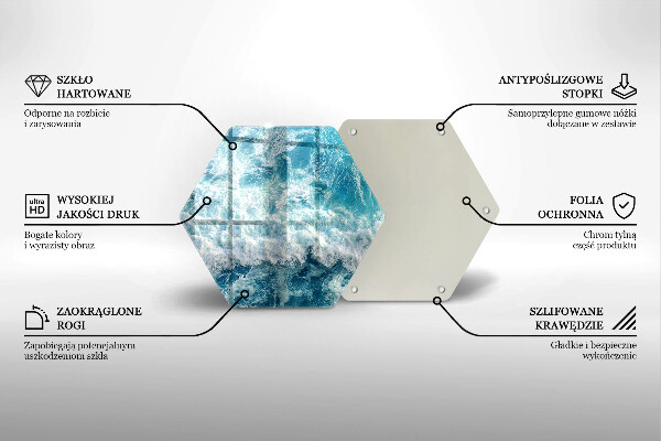 Skleněné krájecí prkénko Vlny mořské vody