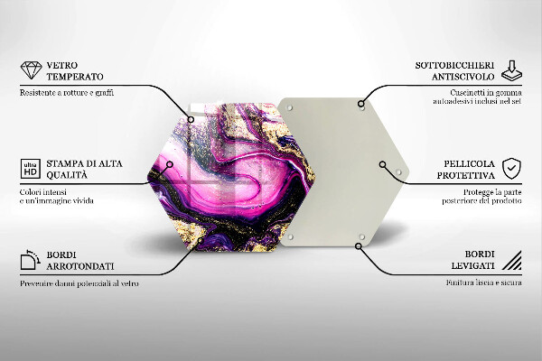 Skleněné krájecí prkénko Abstraktní design zlaté