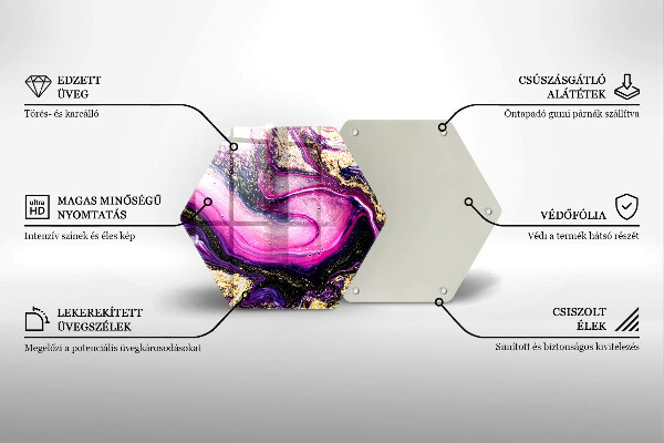 Skleněné krájecí prkénko Abstraktní design zlaté