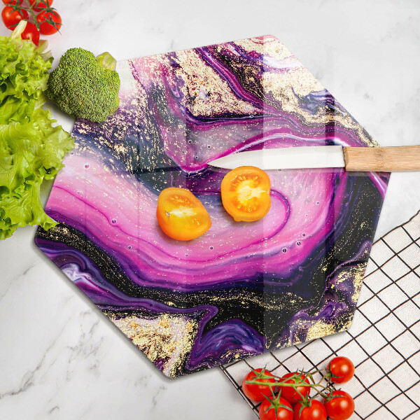 Skleněné krájecí prkénko Abstraktní design zlaté