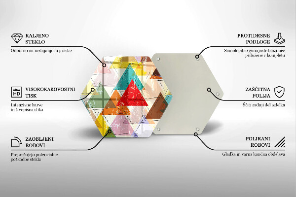 Skleněná krájecí deska Malované trojúhelníky