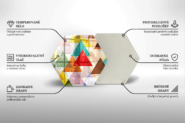 Skleněná krájecí deska Malované trojúhelníky