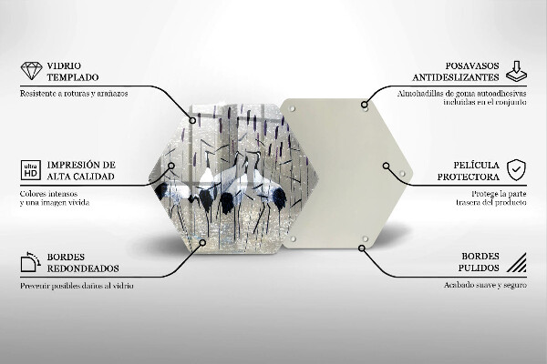 Skleněná krájecí deska Japonské jeřáby