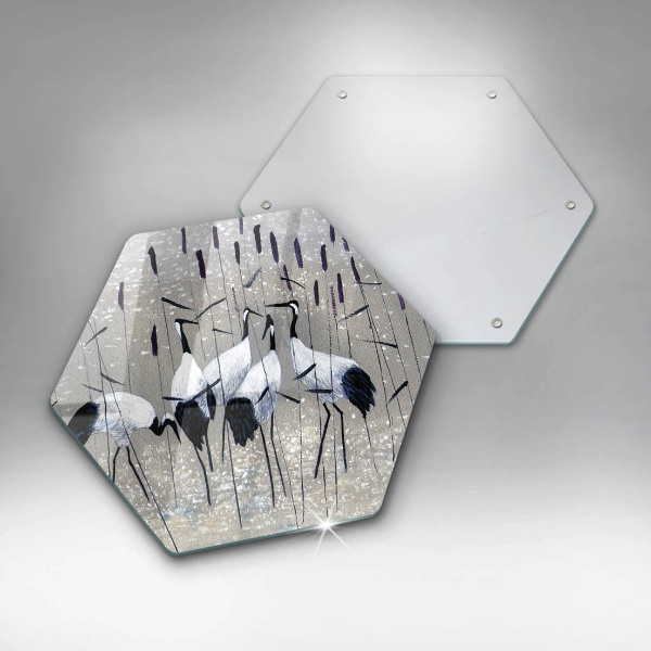 Skleněná krájecí deska Japonské jeřáby