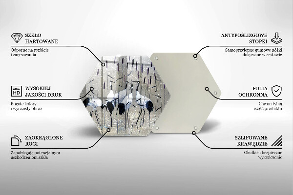 Skleněná krájecí deska Japonské jeřáby