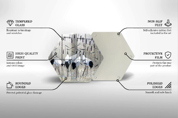Skleněná krájecí deska Japonské jeřáby