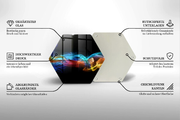Skleněná deska do kuchyně Barevný kouř