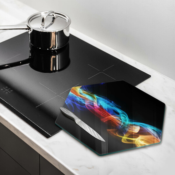 Skleněná deska do kuchyně Barevný kouř