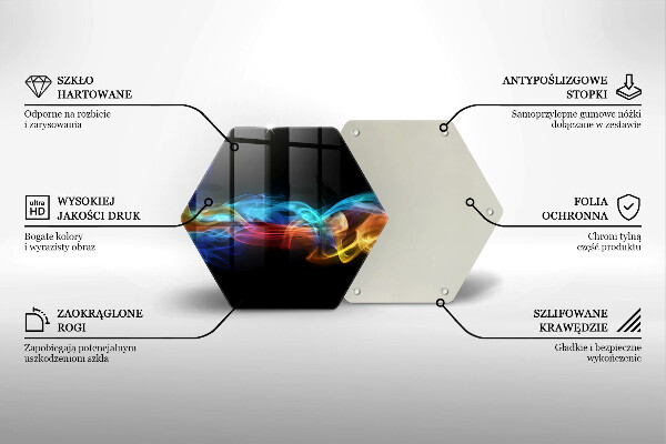 Skleněná deska do kuchyně Barevný kouř