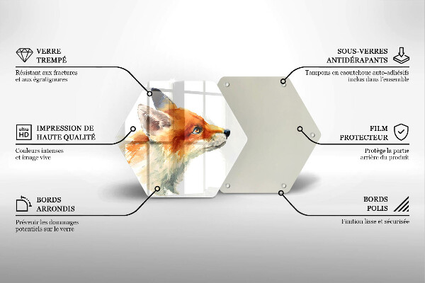 Skleněná krájecí deska Malovaná liška