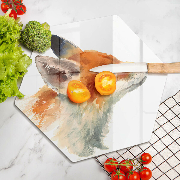 Skleněná krájecí deska Malovaná liška